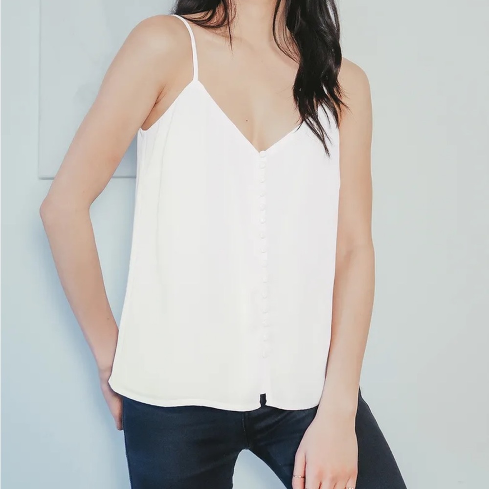 Memorial Day Summer White Button-Front Cami Top | Lulu’s